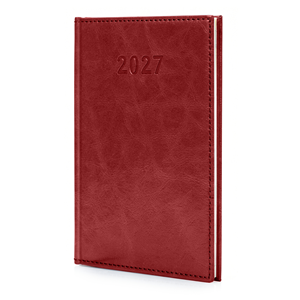 Kalendarz A5 2027 Lux Tygodniowy Bordowy