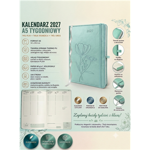 Kalendarz Mindful A5 2027 tygodniowy Zielony - zdjęcie 4