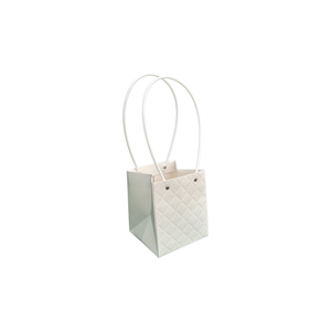Torebka KK-1-1 - na kwiatek kwadrat - white