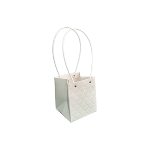 Torebka KK-2-1 - na kwiatek kwadrat - white