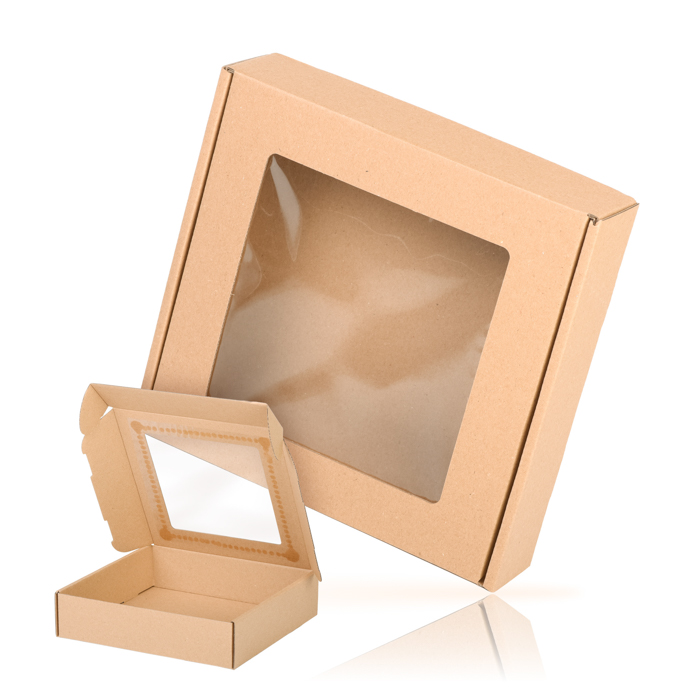 Gładki BOX-06 z okienkiem 200x200x50 - 10 szt