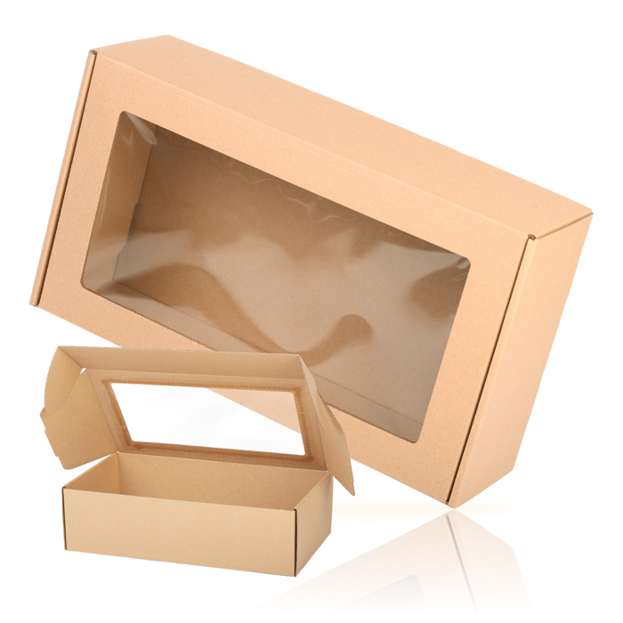 Gładki BOX-12 z okienkiem 350x200x100 - 10 szt